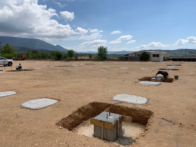 Fondation pour futurs hangars à Villars